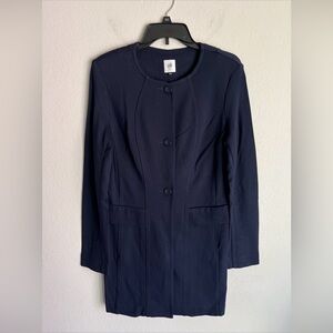Cabi Lido Button Coat Women Small Navy Blue